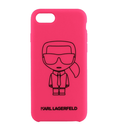 Чехол для смартфона Lagerfeld для iPhone 7/8/SE 2020 Liquid silicone Ikonik outlines Hard Pink/Black